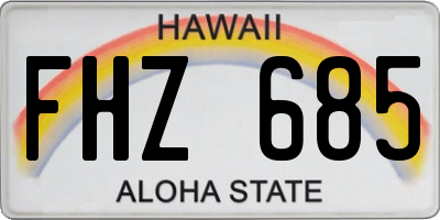 HI license plate FHZ685
