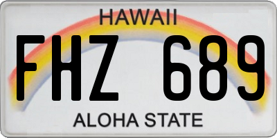HI license plate FHZ689