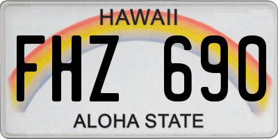 HI license plate FHZ690