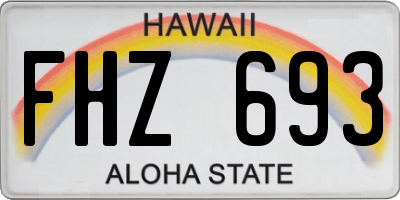 HI license plate FHZ693