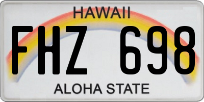 HI license plate FHZ698