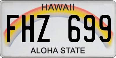 HI license plate FHZ699