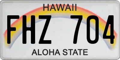 HI license plate FHZ704