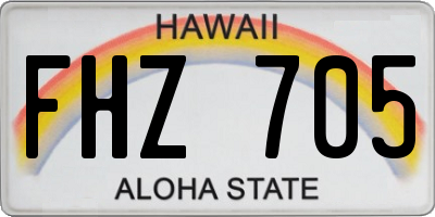 HI license plate FHZ705