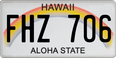 HI license plate FHZ706