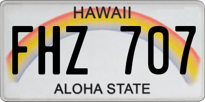HI license plate FHZ707
