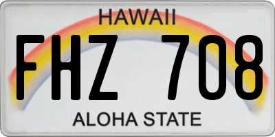 HI license plate FHZ708