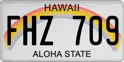 HI license plate FHZ709