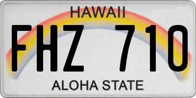 HI license plate FHZ710