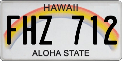 HI license plate FHZ712