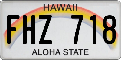 HI license plate FHZ718
