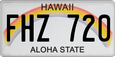 HI license plate FHZ720