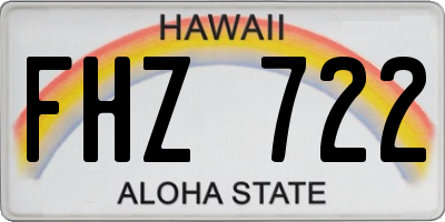 HI license plate FHZ722