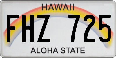 HI license plate FHZ725