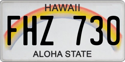 HI license plate FHZ730