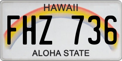 HI license plate FHZ736