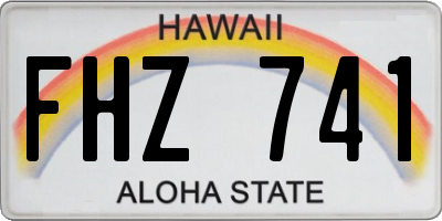 HI license plate FHZ741