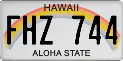 HI license plate FHZ744