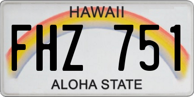 HI license plate FHZ751