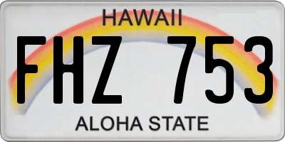 HI license plate FHZ753