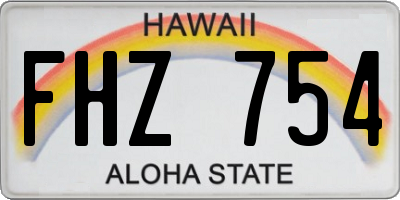 HI license plate FHZ754