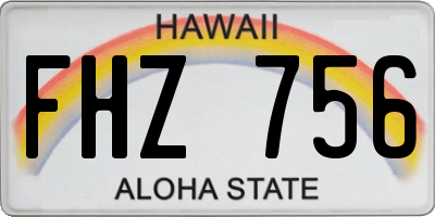 HI license plate FHZ756