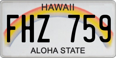 HI license plate FHZ759