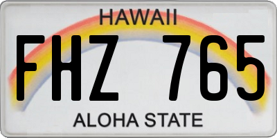 HI license plate FHZ765