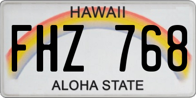 HI license plate FHZ768