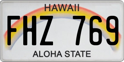 HI license plate FHZ769