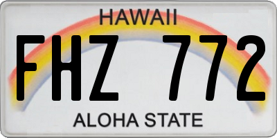 HI license plate FHZ772