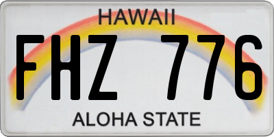 HI license plate FHZ776
