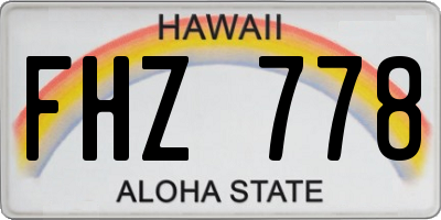 HI license plate FHZ778