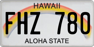 HI license plate FHZ780