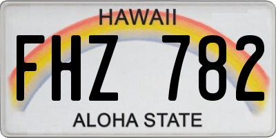 HI license plate FHZ782