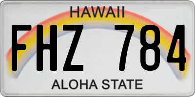 HI license plate FHZ784