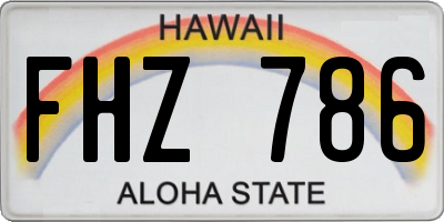 HI license plate FHZ786