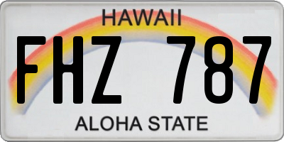HI license plate FHZ787