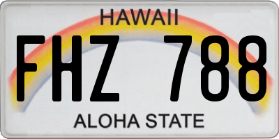 HI license plate FHZ788