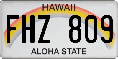 HI license plate FHZ809