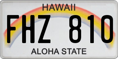 HI license plate FHZ810