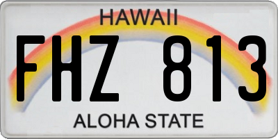 HI license plate FHZ813