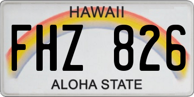 HI license plate FHZ826