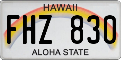 HI license plate FHZ830