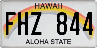 HI license plate FHZ844