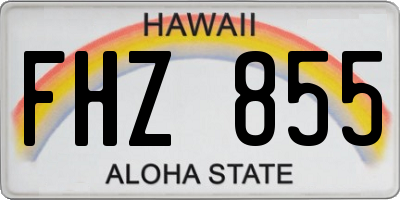 HI license plate FHZ855