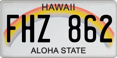 HI license plate FHZ862