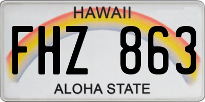 HI license plate FHZ863