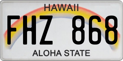 HI license plate FHZ868