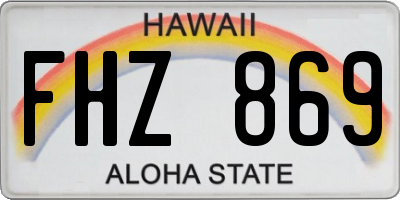 HI license plate FHZ869